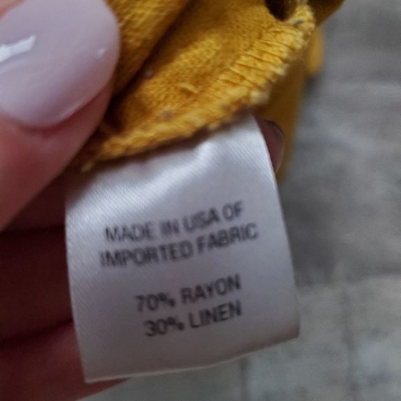 Anthro DREW Linen Blend Mustard Jumpsuit Small - Picture 5 of 7